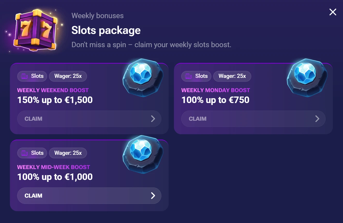 Jinx Casino weekly promo